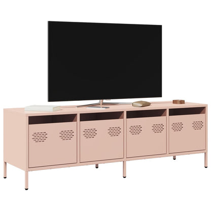 vidaXL Meuble TV rose 135x39x43,5 cm acier laminé à froid