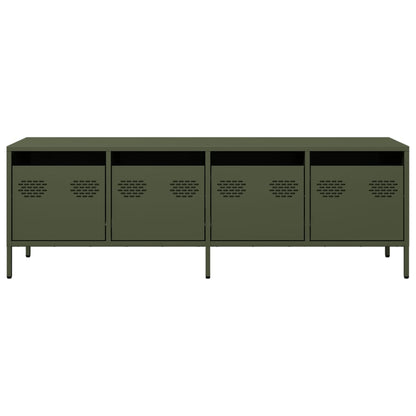 vidaXL Meuble TV Vert olive 135x39x43,5 cm Acier laminé à froid