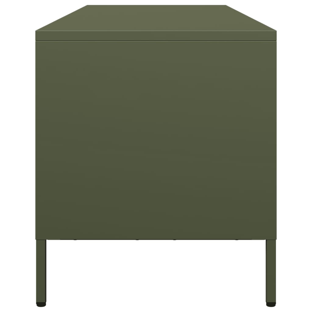 vidaXL Meuble TV Vert olive 135x39x43,5 cm Acier laminé à froid