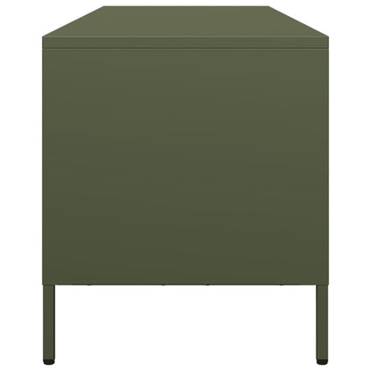 vidaXL Meuble TV Vert olive 135x39x43,5 cm Acier laminé à froid