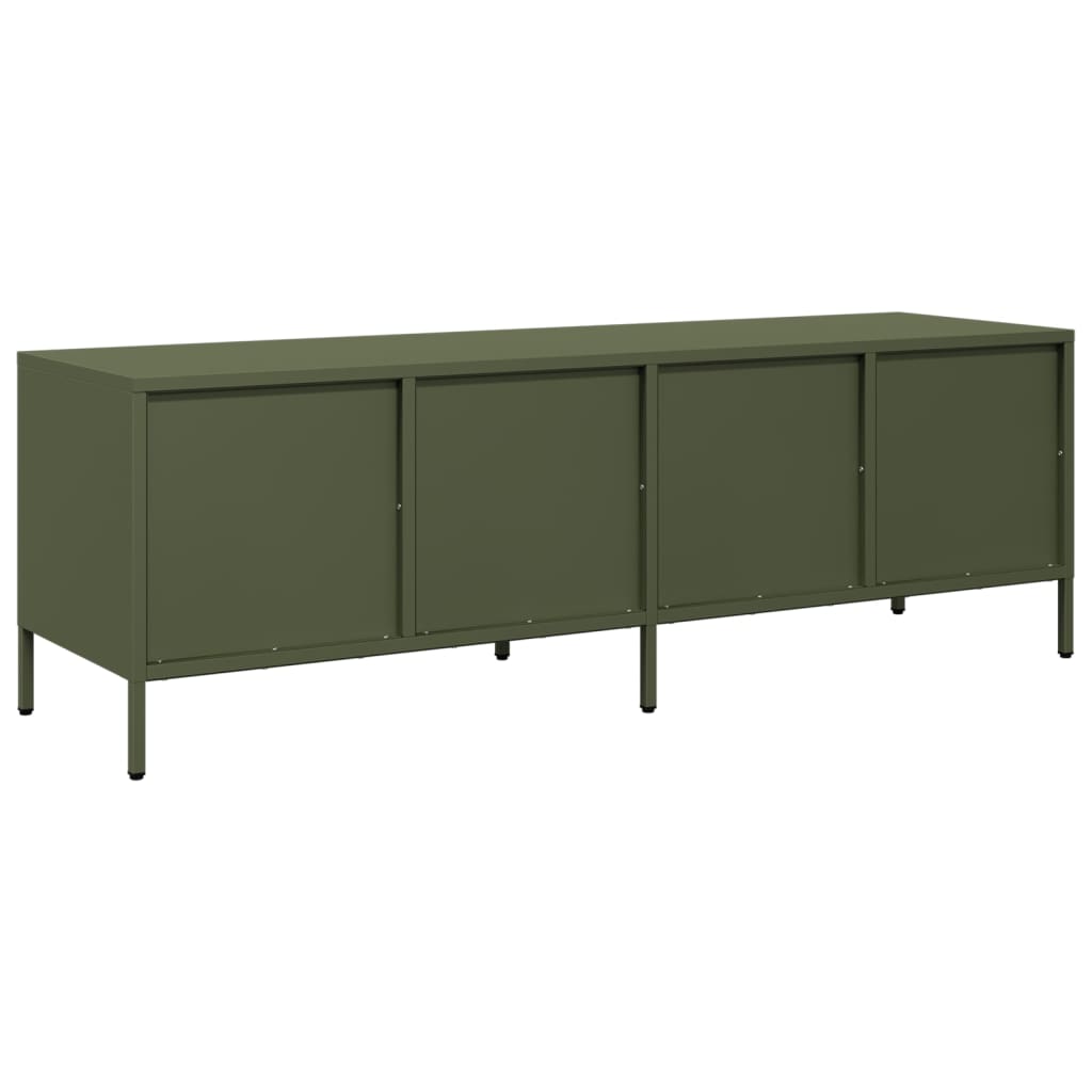 vidaXL Meuble TV Vert olive 135x39x43,5 cm Acier laminé à froid