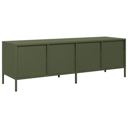 vidaXL Meuble TV Vert olive 135x39x43,5 cm Acier laminé à froid