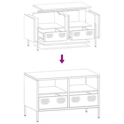 vidaXL TV-Schrank Rosa 68x39x43,5 cm Kaltgewalzter Stahl