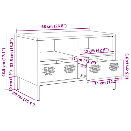 vidaXL Meuble TV vert olive 68x39x43,5 cm Acier laminé à froid