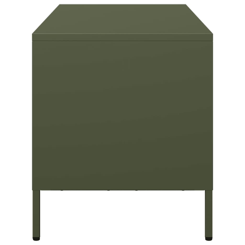 vidaXL Meuble TV vert olive 68x39x43,5 cm Acier laminé à froid