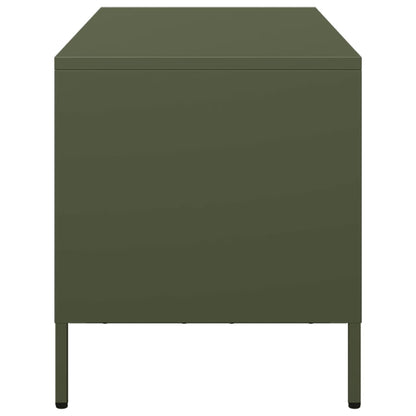 vidaXL Meuble TV vert olive 68x39x43,5 cm Acier laminé à froid