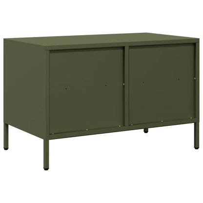 vidaXL Meuble TV vert olive 68x39x43,5 cm Acier laminé à froid