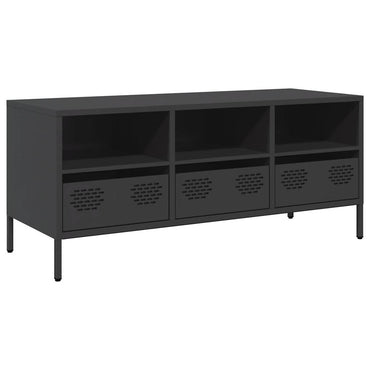 vidaXL Meuble TV Noir 101,5x39x43,5 cm Acier laminé à froid