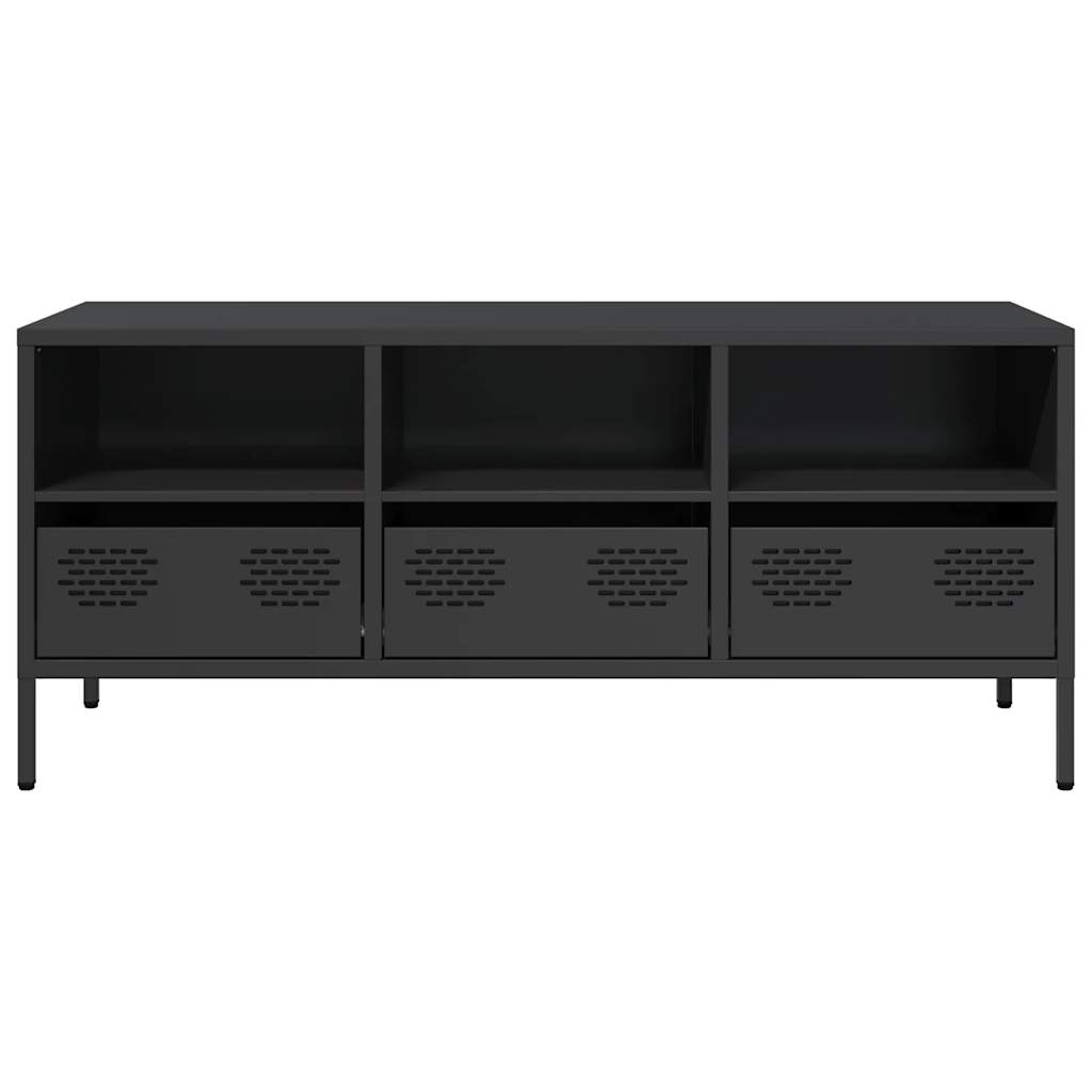 vidaXL Meuble TV Noir 101,5x39x43,5 cm Acier laminé à froid