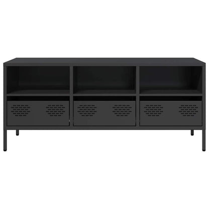 vidaXL Meuble TV Noir 101,5x39x43,5 cm Acier laminé à froid