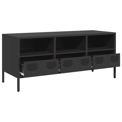 vidaXL Meuble TV Noir 101,5x39x43,5 cm Acier laminé à froid