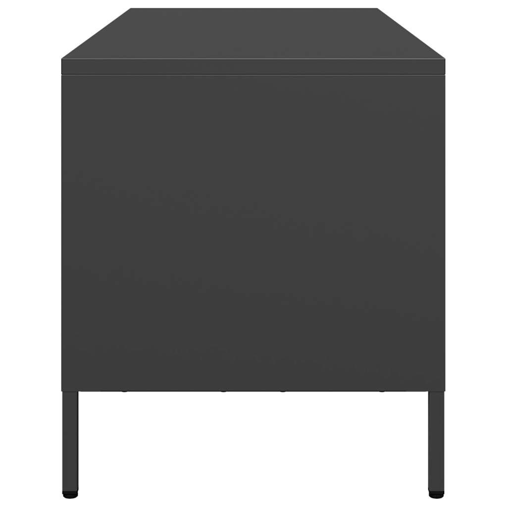 vidaXL Meuble TV Noir 101,5x39x43,5 cm Acier laminé à froid