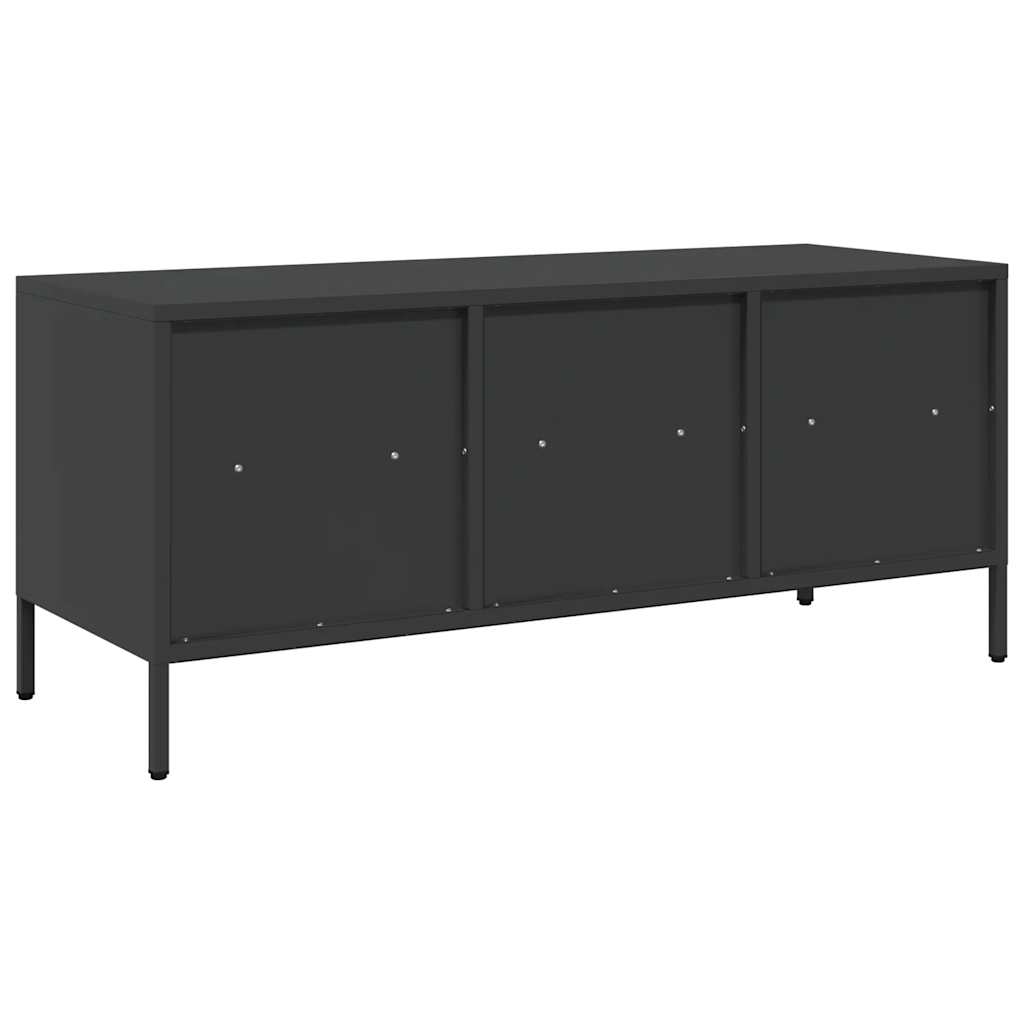 vidaXL Meuble TV Noir 101,5x39x43,5 cm Acier laminé à froid