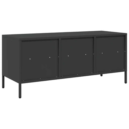 vidaXL Meuble TV Noir 101,5x39x43,5 cm Acier laminé à froid