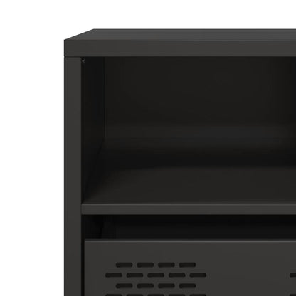 vidaXL Meuble TV Noir 101,5x39x43,5 cm Acier laminé à froid