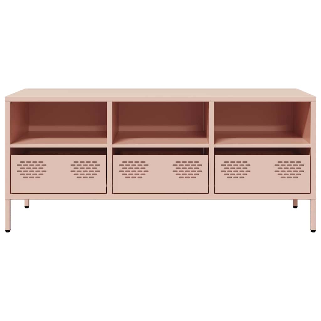 vidaXL TV-Schrank Rosa 101,5x39x43,5 cm Kaltgewalzter Stahl