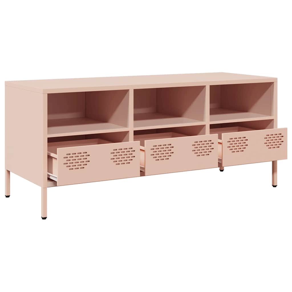 vidaXL TV-Schrank Rosa 101,5x39x43,5 cm Kaltgewalzter Stahl
