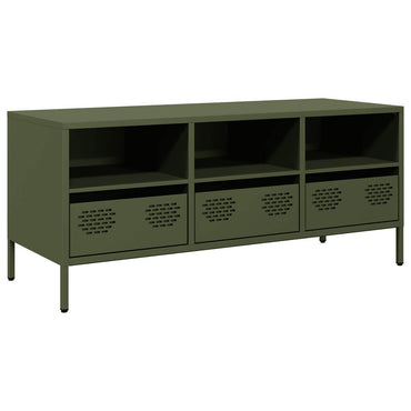 vidaXL TV-Schrank Olivgrün 101,5x39x43,5 cm Kaltgewalzter Stahl