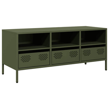 vidaXL TV-Schrank Olivgrün 101,5x39x43,5 cm Kaltgewalzter Stahl
