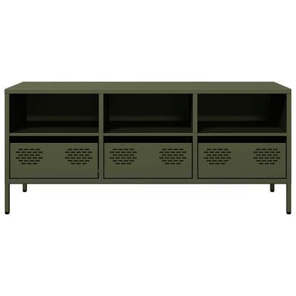 vidaXL TV-Schrank Olivgrün 101,5x39x43,5 cm Kaltgewalzter Stahl