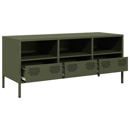 vidaXL TV-Schrank Olivgrün 101,5x39x43,5 cm Kaltgewalzter Stahl