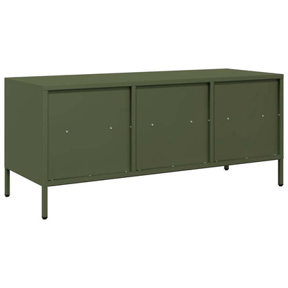 vidaXL TV-Schrank Olivgrün 101,5x39x43,5 cm Kaltgewalzter Stahl