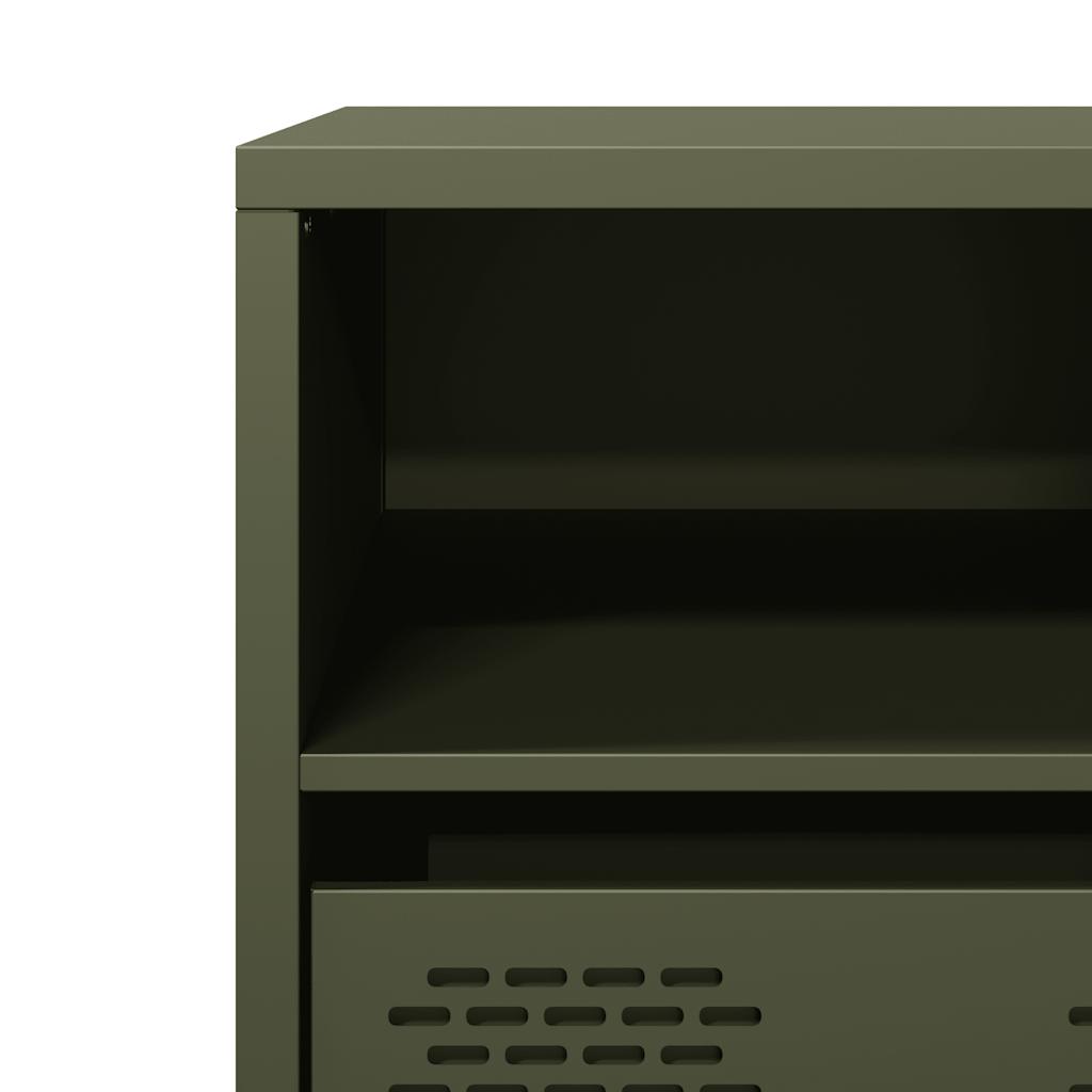 vidaXL TV-Schrank Olivgrün 101,5x39x43,5 cm Kaltgewalzter Stahl