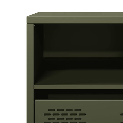 vidaXL TV-Schrank Olivgrün 101,5x39x43,5 cm Kaltgewalzter Stahl