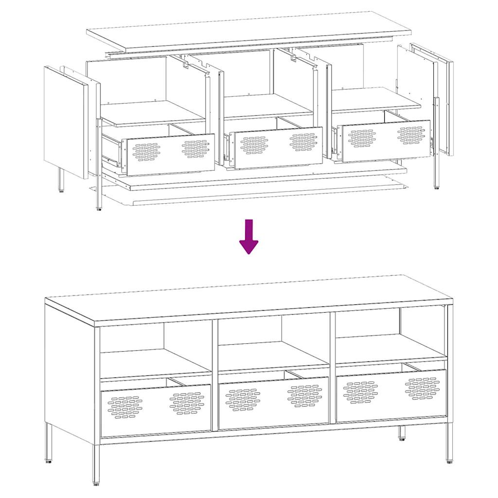 vidaXL TV-Schrank Olivgrün 101,5x39x43,5 cm Kaltgewalzter Stahl