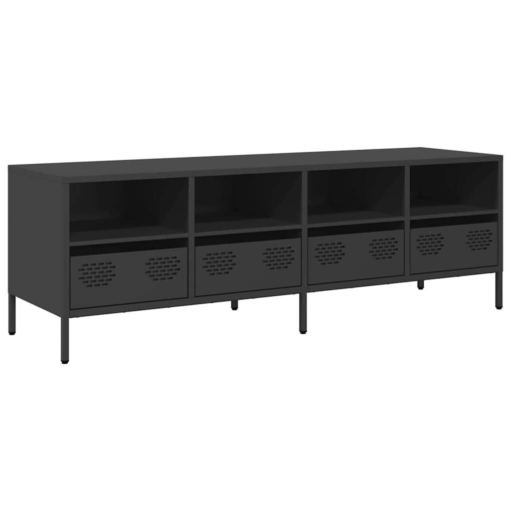 vidaXL Meuble TV Noir 135x39x43,5 cm Acier laminé à froid