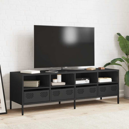 vidaXL Meuble TV Noir 135x39x43,5 cm Acier laminé à froid