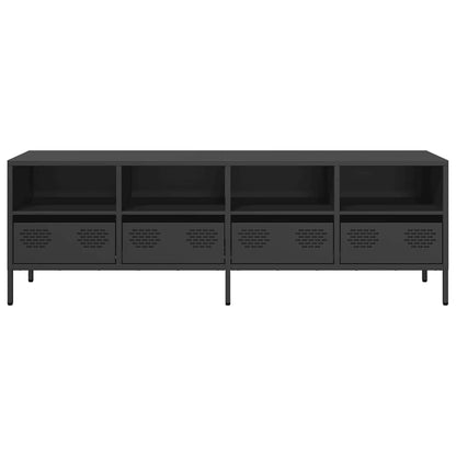 vidaXL Meuble TV Noir 135x39x43,5 cm Acier laminé à froid
