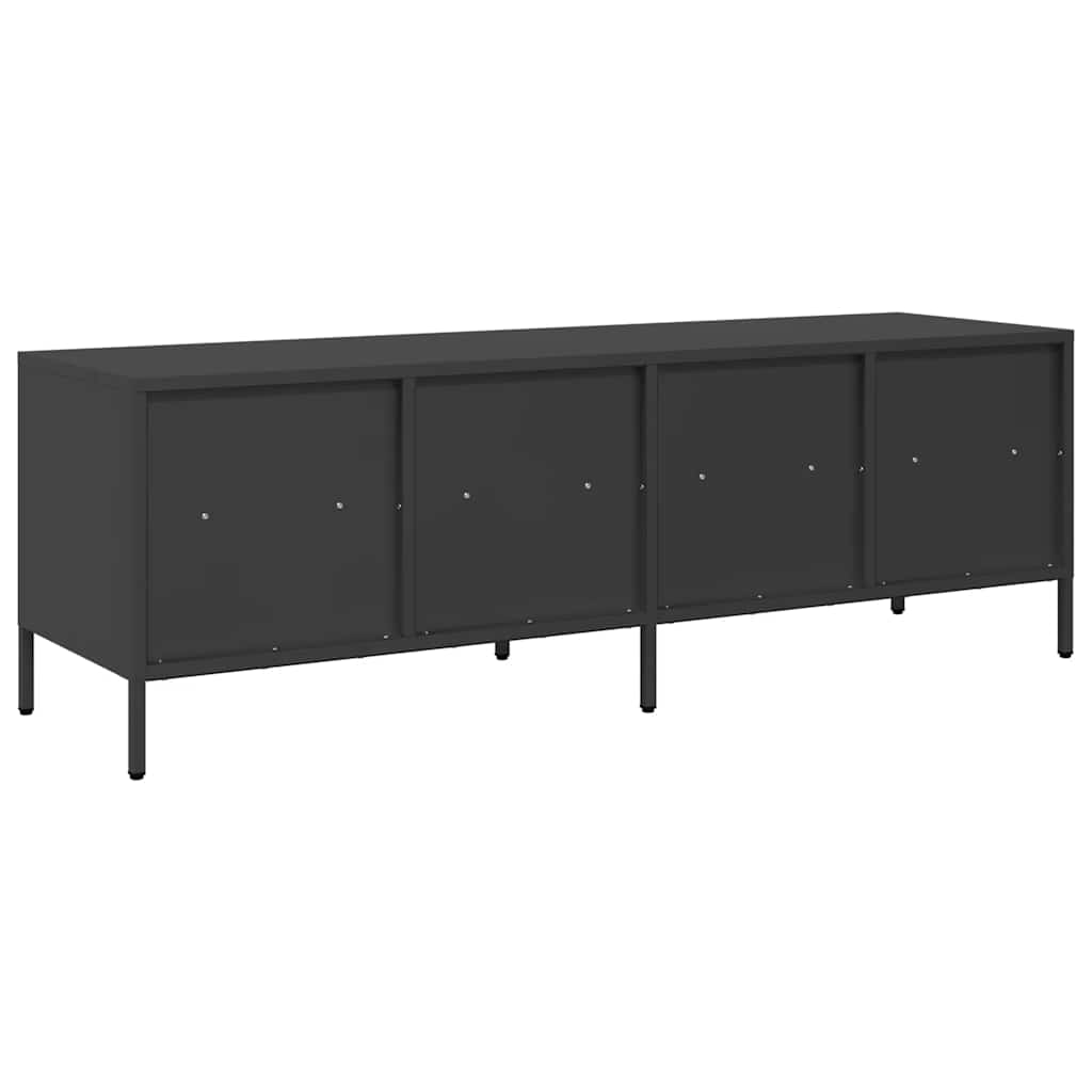 vidaXL Meuble TV Noir 135x39x43,5 cm Acier laminé à froid