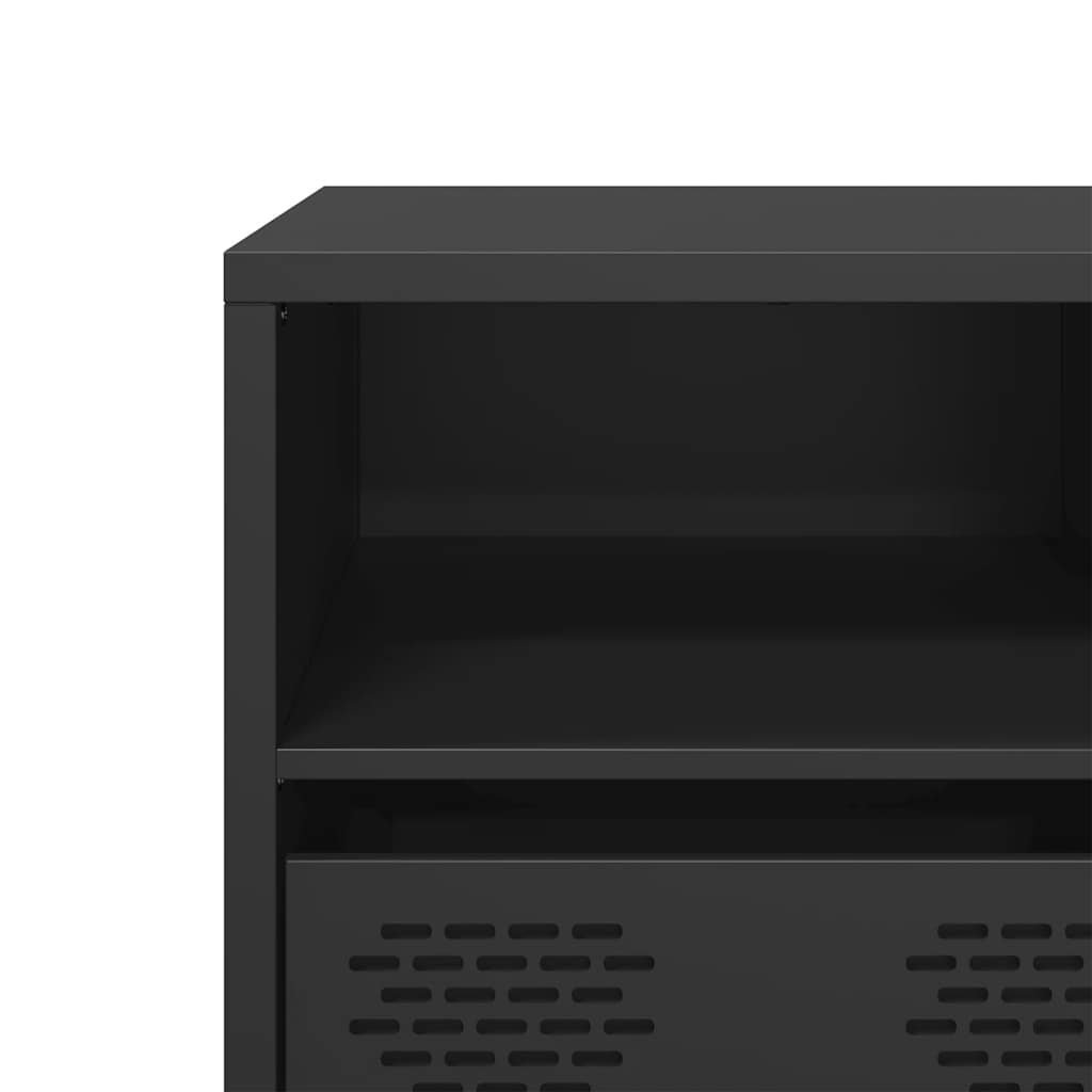 vidaXL Meuble TV Noir 135x39x43,5 cm Acier laminé à froid