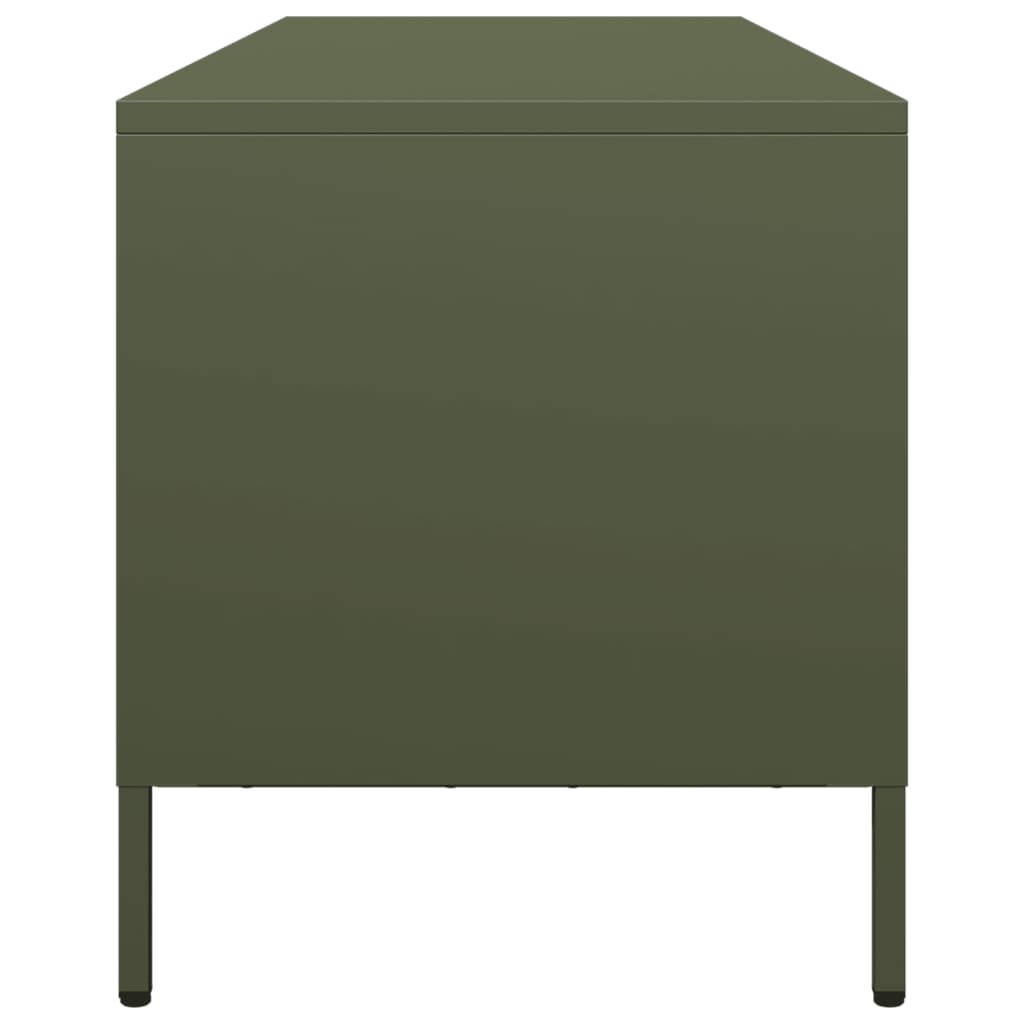 vidaXL Meuble TV Vert olive 135x39x43,5 cm Acier laminé à froid