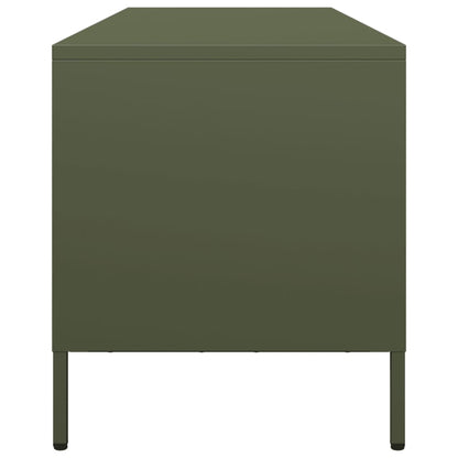 vidaXL Meuble TV Vert olive 135x39x43,5 cm Acier laminé à froid