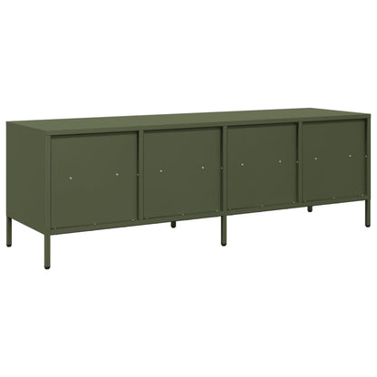 vidaXL Meuble TV Vert olive 135x39x43,5 cm Acier laminé à froid