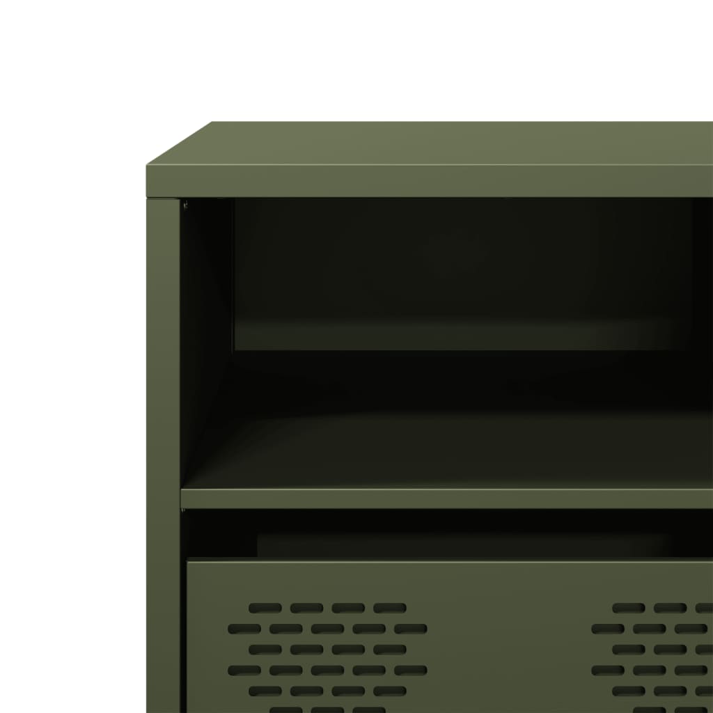 vidaXL Meuble TV Vert olive 135x39x43,5 cm Acier laminé à froid
