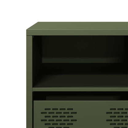 vidaXL Meuble TV Vert olive 135x39x43,5 cm Acier laminé à froid
