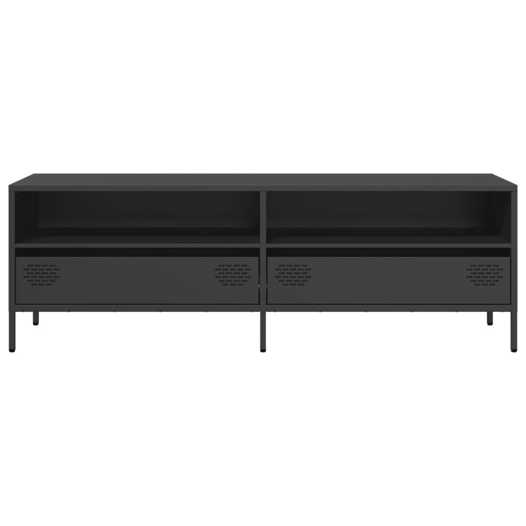 vidaXL Meuble TV Noir 135x39x43,5 cm Acier laminé à froid