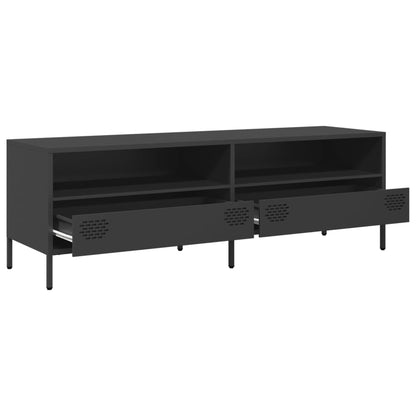 vidaXL Meuble TV Noir 135x39x43,5 cm Acier laminé à froid