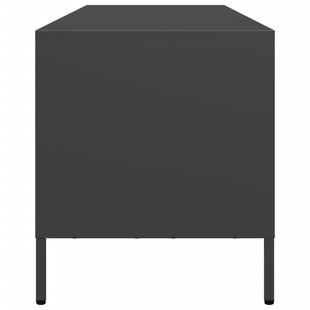 vidaXL Meuble TV Noir 135x39x43,5 cm Acier laminé à froid