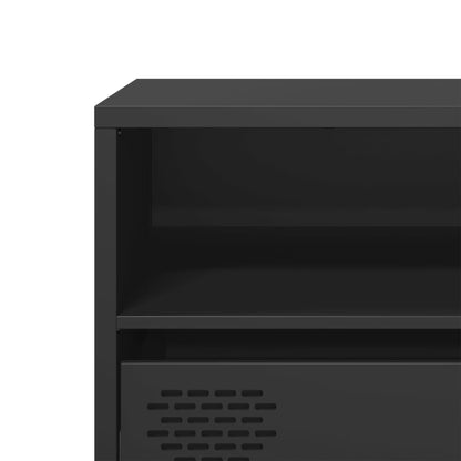 vidaXL Meuble TV Noir 135x39x43,5 cm Acier laminé à froid