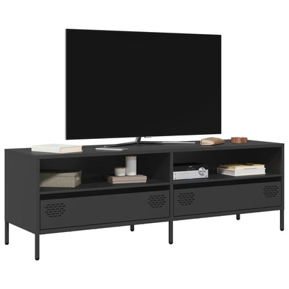 vidaXL Meuble TV Noir 135x39x43,5 cm Acier laminé à froid