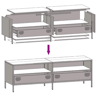 vidaXL TV-Schrank Rosa 135x39x43,5 cm Kaltgewalzter Stahl