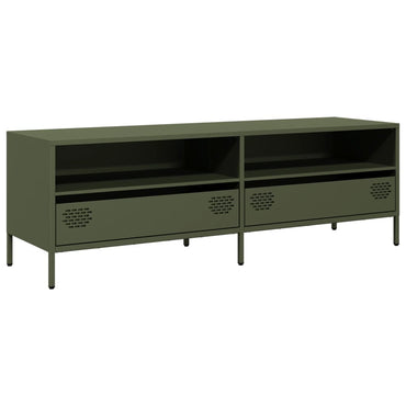 vidaXL Meuble TV Vert olive 135x39x43,5 cm Acier laminé à froid