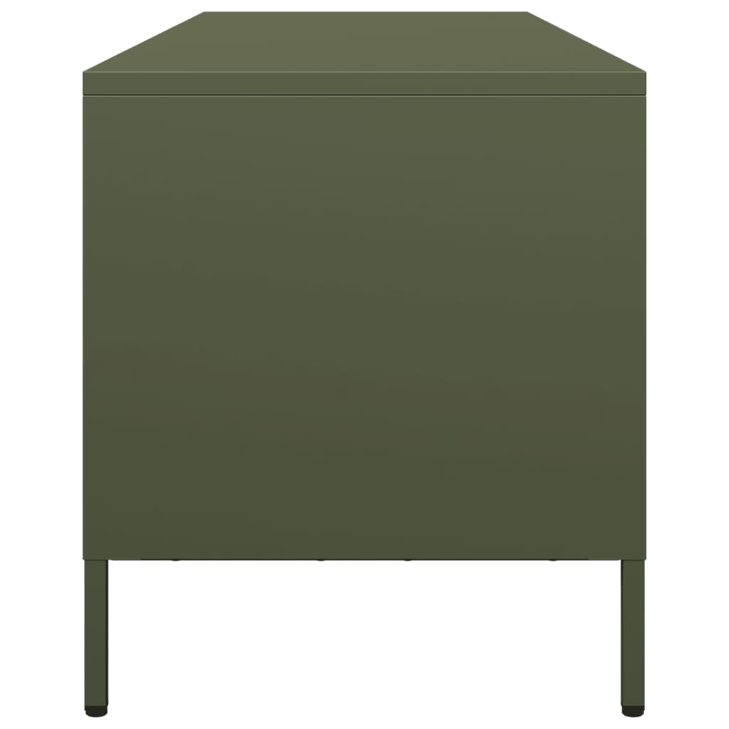 vidaXL Meuble TV Vert olive 135x39x43,5 cm Acier laminé à froid