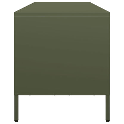 vidaXL Meuble TV Vert olive 135x39x43,5 cm Acier laminé à froid