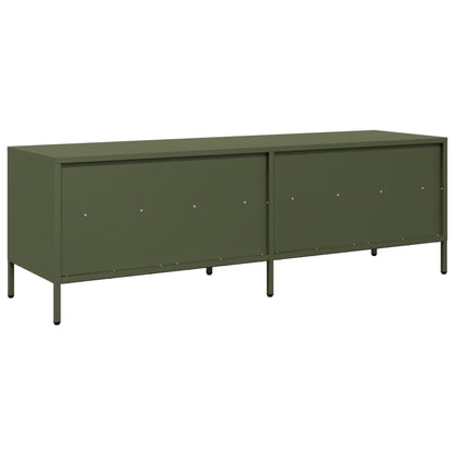 vidaXL Meuble TV Vert olive 135x39x43,5 cm Acier laminé à froid