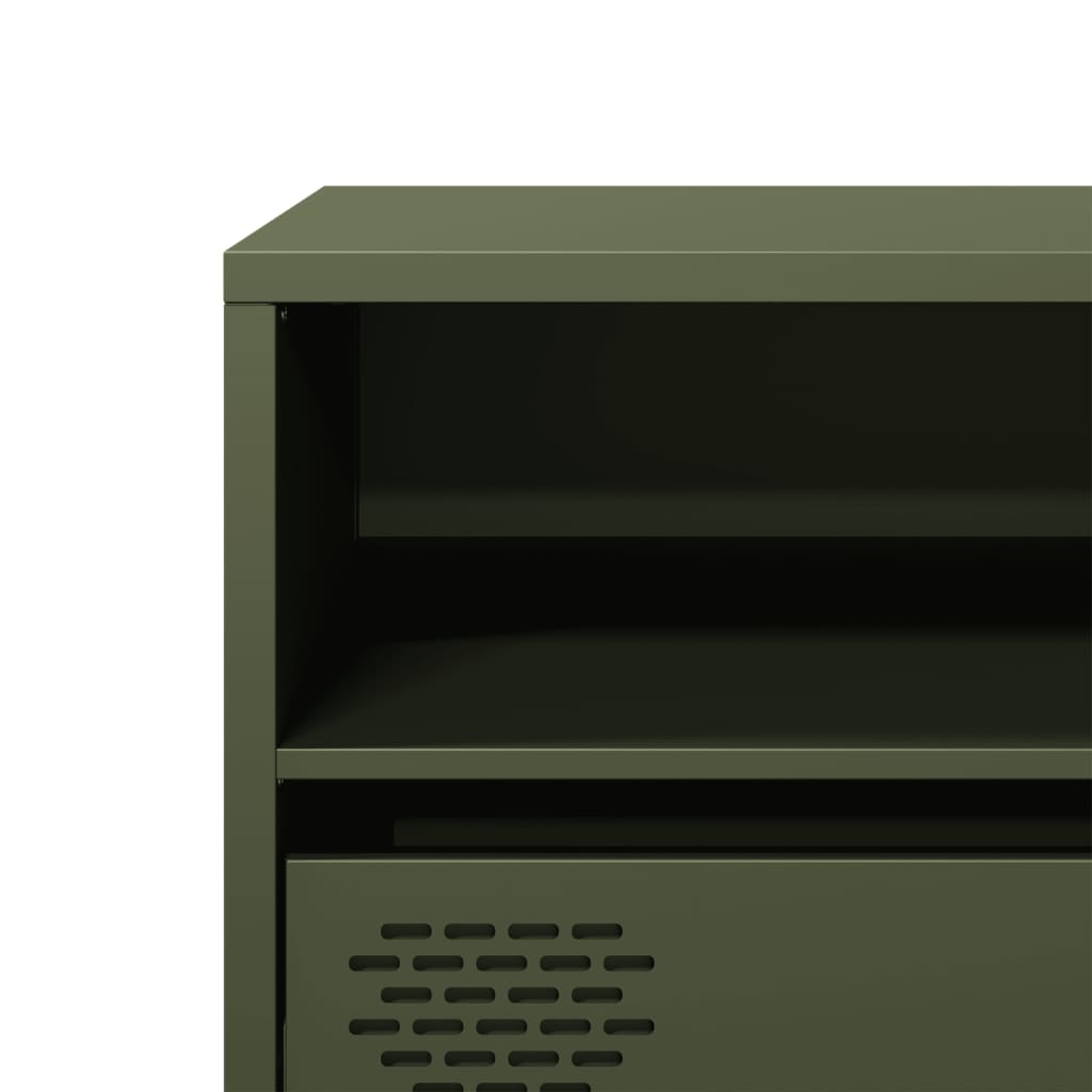vidaXL Meuble TV Vert olive 135x39x43,5 cm Acier laminé à froid